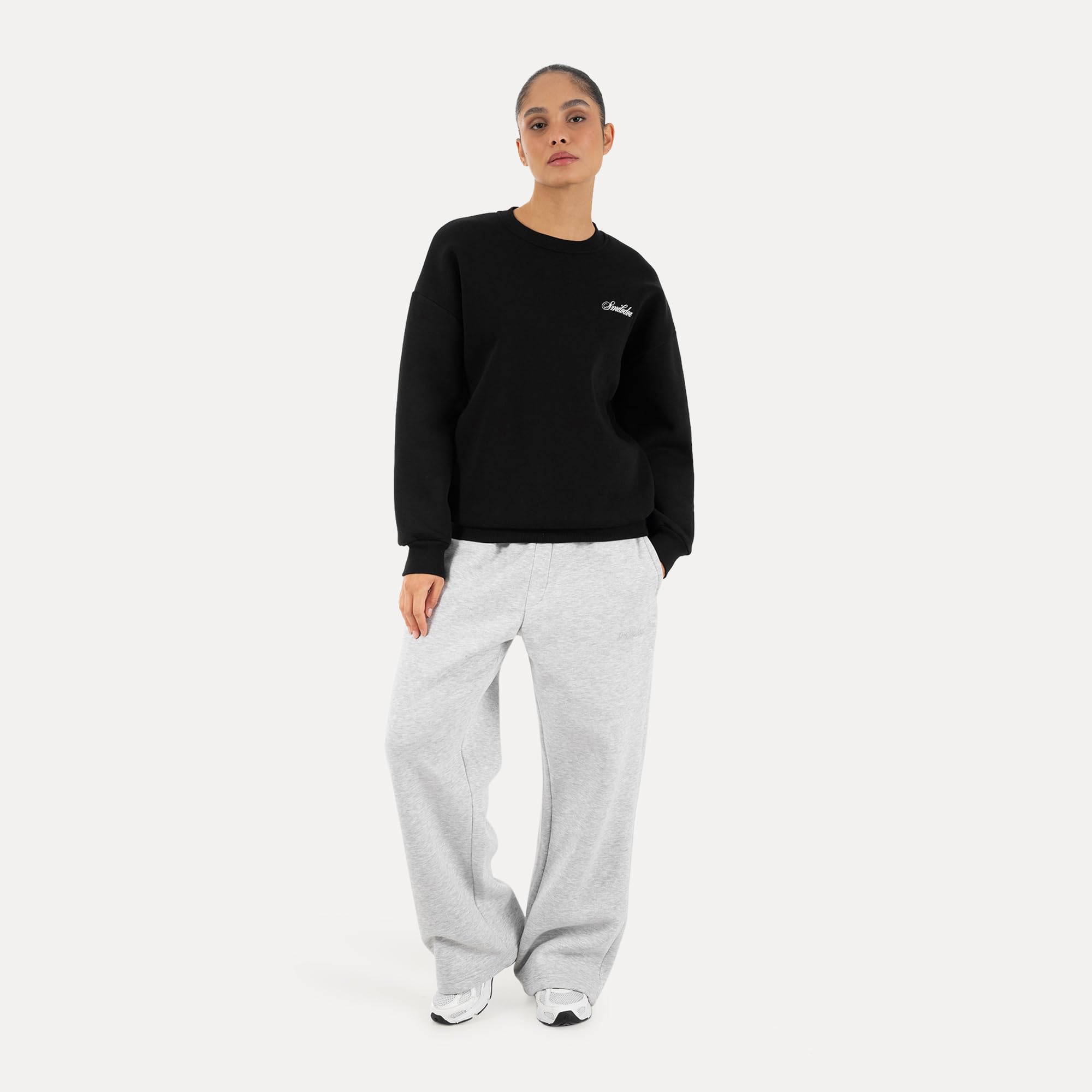 SMILODOX Sweatshirt Unisex Feyd Oversize Fit Rundhals Pullover mit Rückenprint & Brustlogo, lockerer Streetwear Sweater aus Baumwolle, Oversized Pullover für Herren und Damen