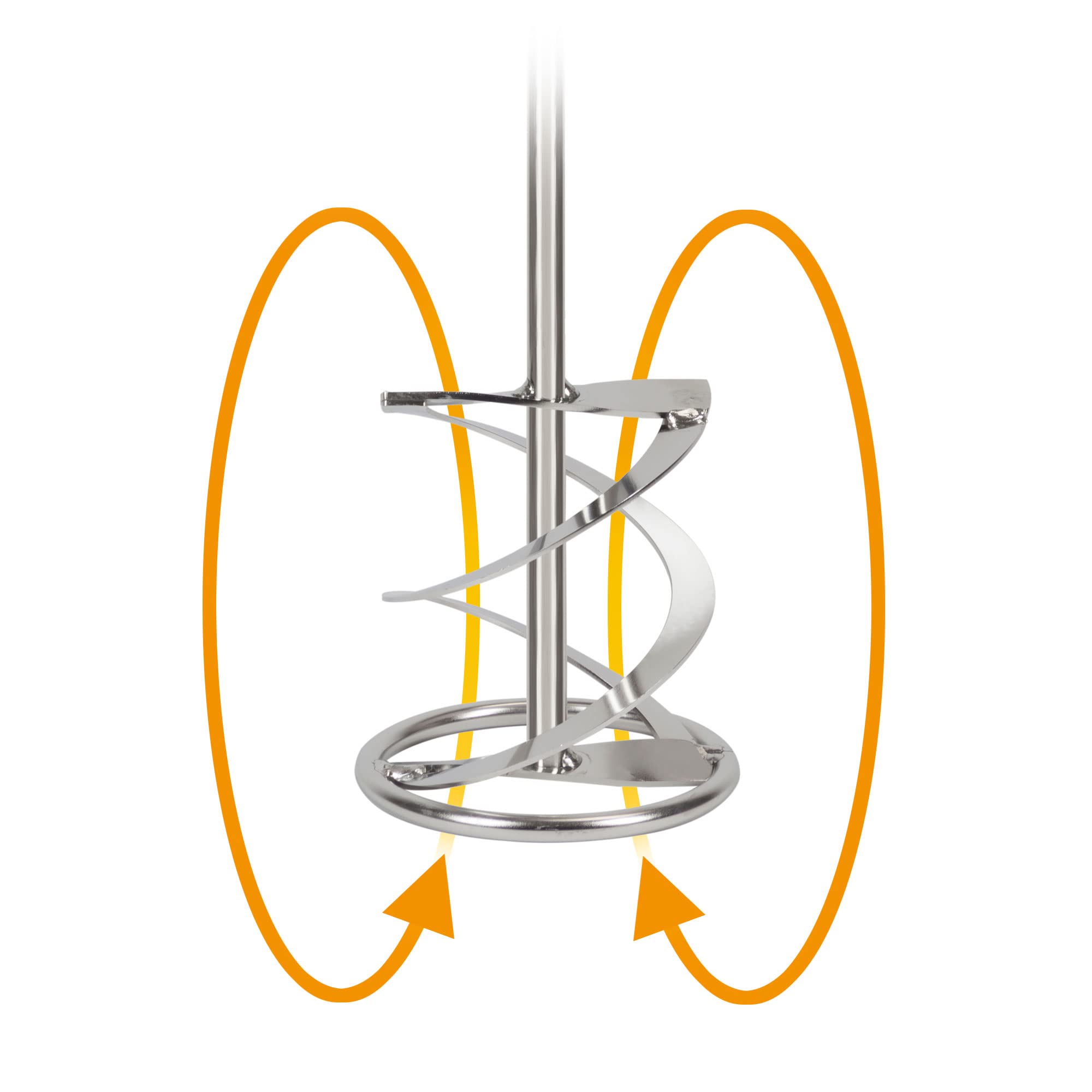 Épi Mélangeur en acier inoxydable MR 4 adapté à une utilisation alimentaire | Mélangeur en spirale avec tige M14x2,0 | Panier de mélange Ø 140 mm | Acier inoxydable V2A polissage électrique | 1 anneau