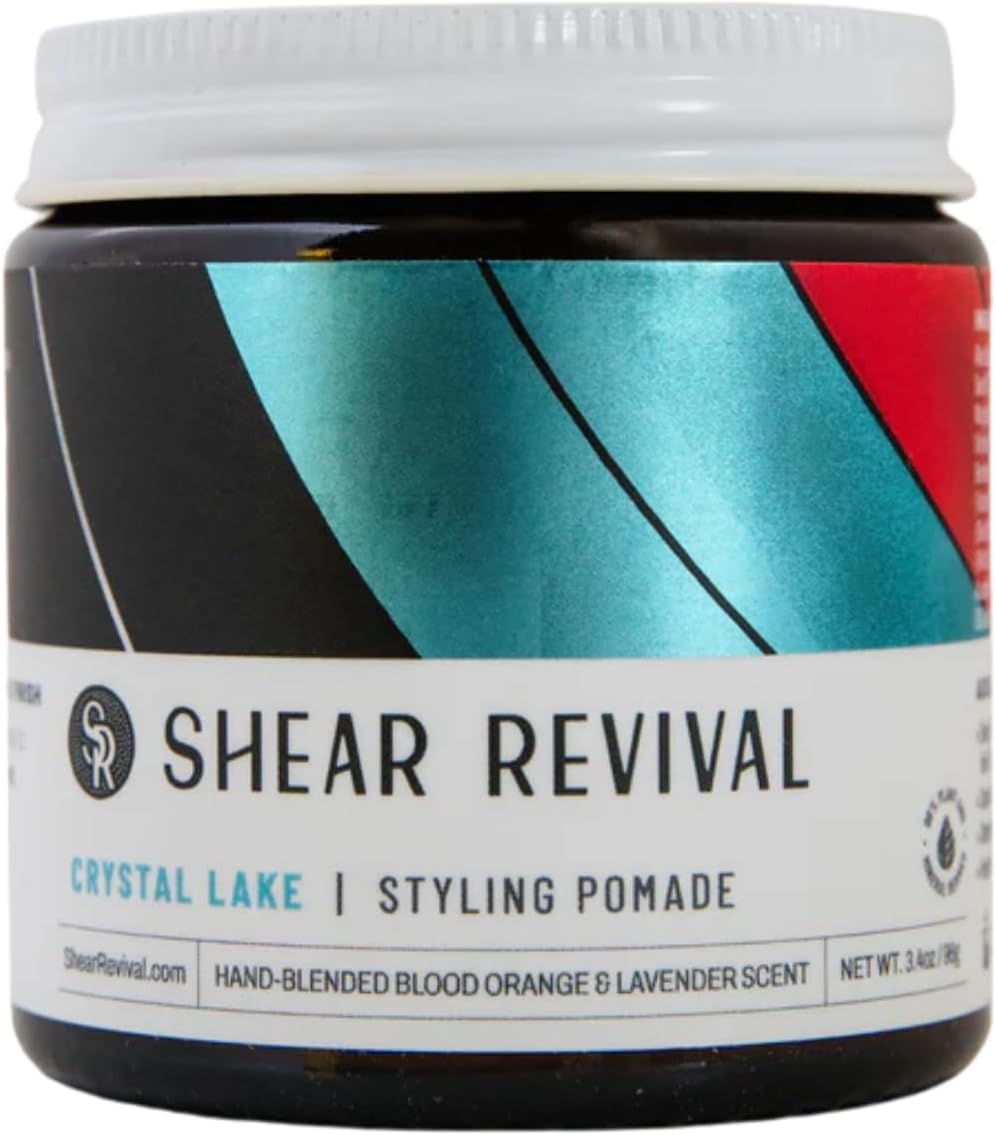 Crystal Lake Pomade – Medium Hold Water-Based Hair Styling for Men – Natural Shine, Plant-Based & Nourishing Formula – 96g