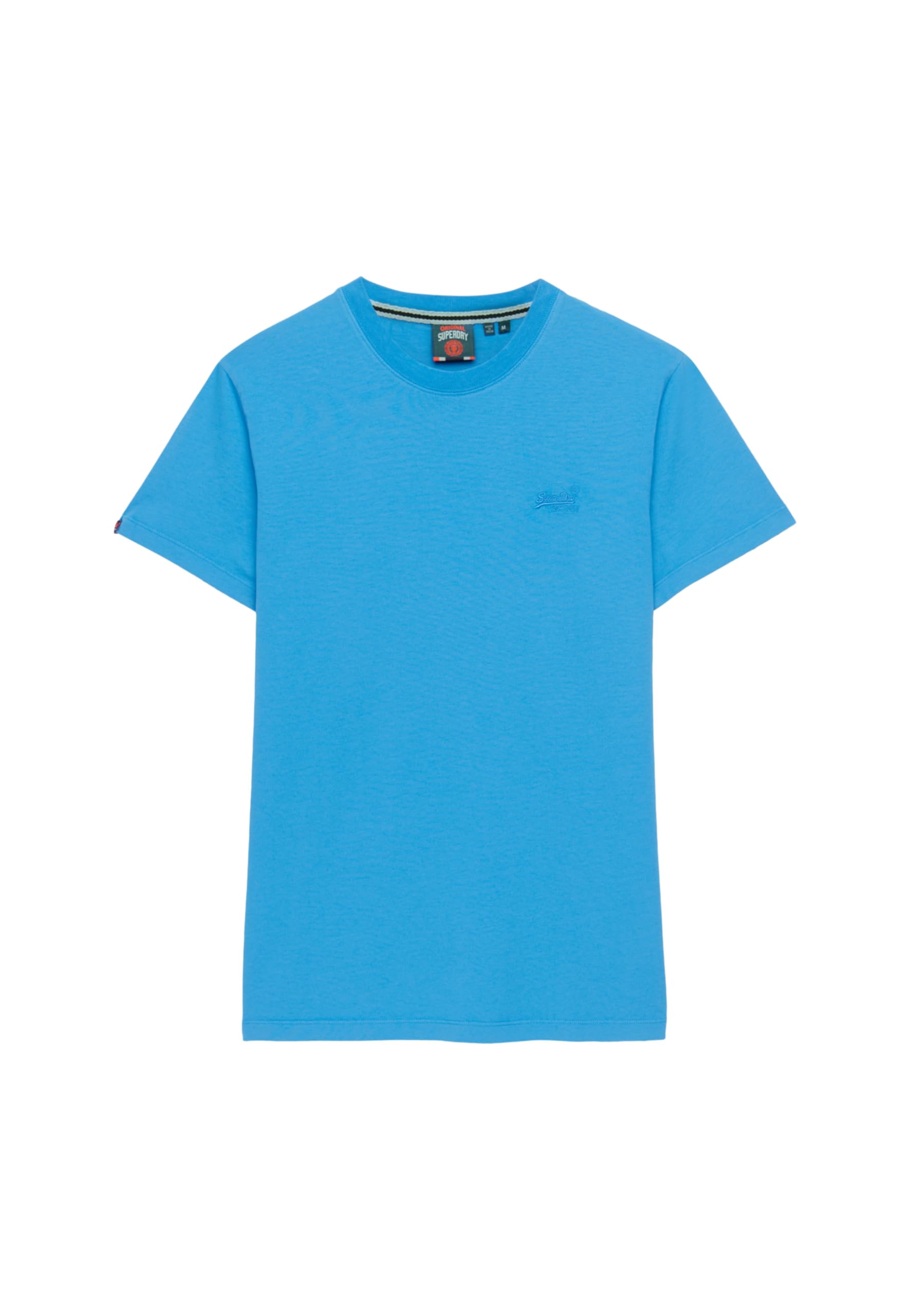 Superdry Mens Essential Neon Logo Embroidered T-Shirt, Atomic Blue, XL