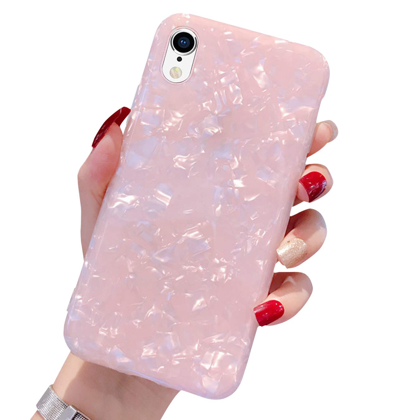 Amazon Com Compatible Iphone Xr Case For Girls Women Gyzcyq Cute Phone Case Glitter Pretty Design Protective Shockproof Pearly Lustre Shell Slim Soft Tpu Cover Compatible For Iphone Xr Case Pink Cell Phones