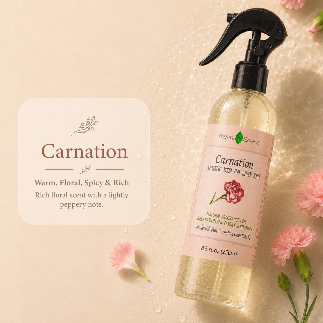 Carnation Room Spray & Linen Spray, Floral Home Fragrance, 8.45 fl oz view 4
