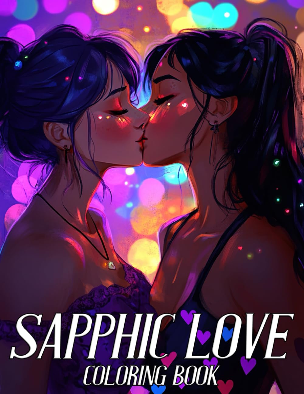 Sapphic Love Coloring Book: The Beauty of Love Coloring Pages with Romantic Scenes, Romantic Lesbian Love Stories Illustrations Gift Idea For LGBTQ+ Relaxation and Creativity