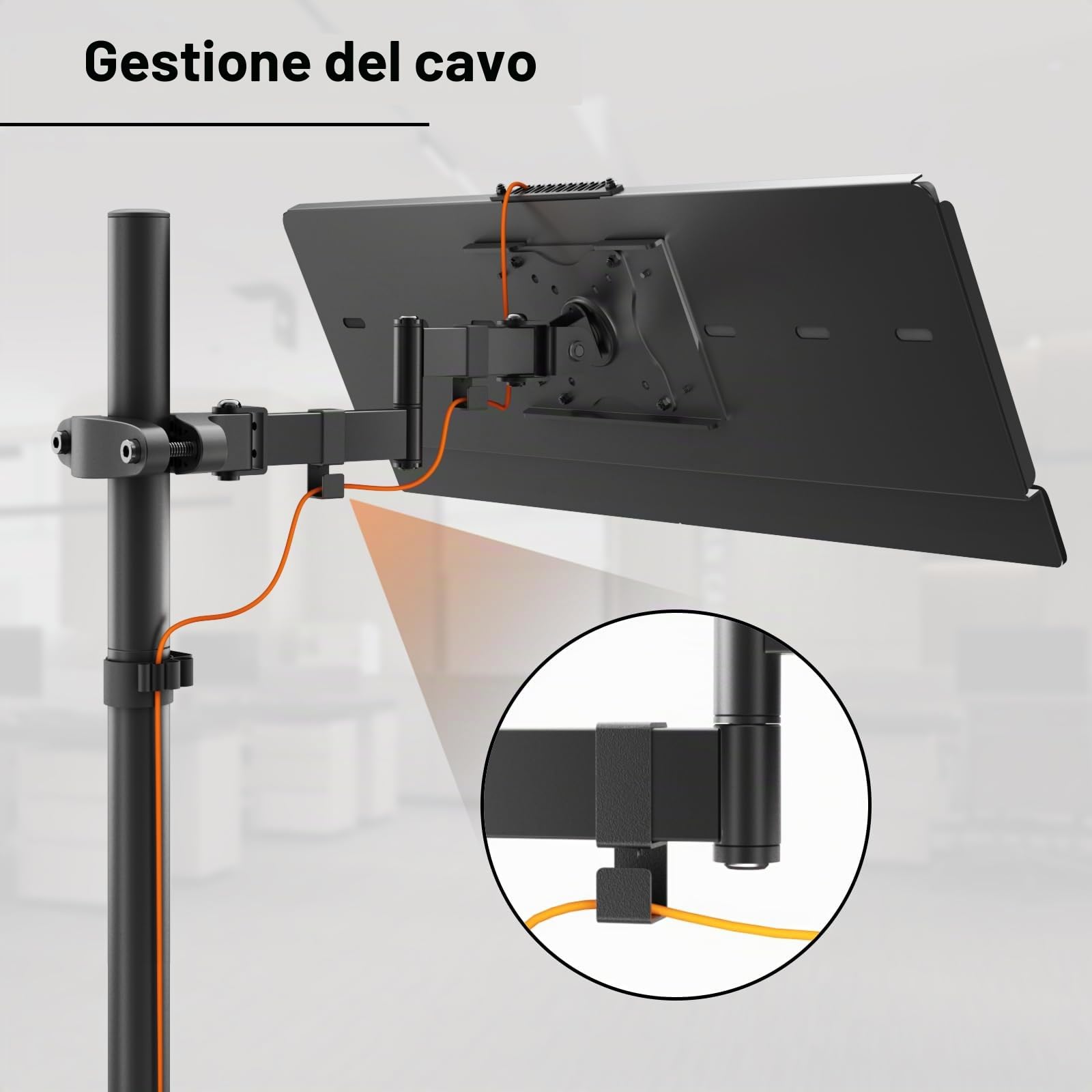 PUTORSEN Supporto per Ripiano Tastiera a Palo - Supporto per Tastiera e Mouse si Adatta alla Maggior Parte delle Tastiere Standard e di Grandi Dimensioni, Inclinazione e Rotazione, Supporta fino a 1