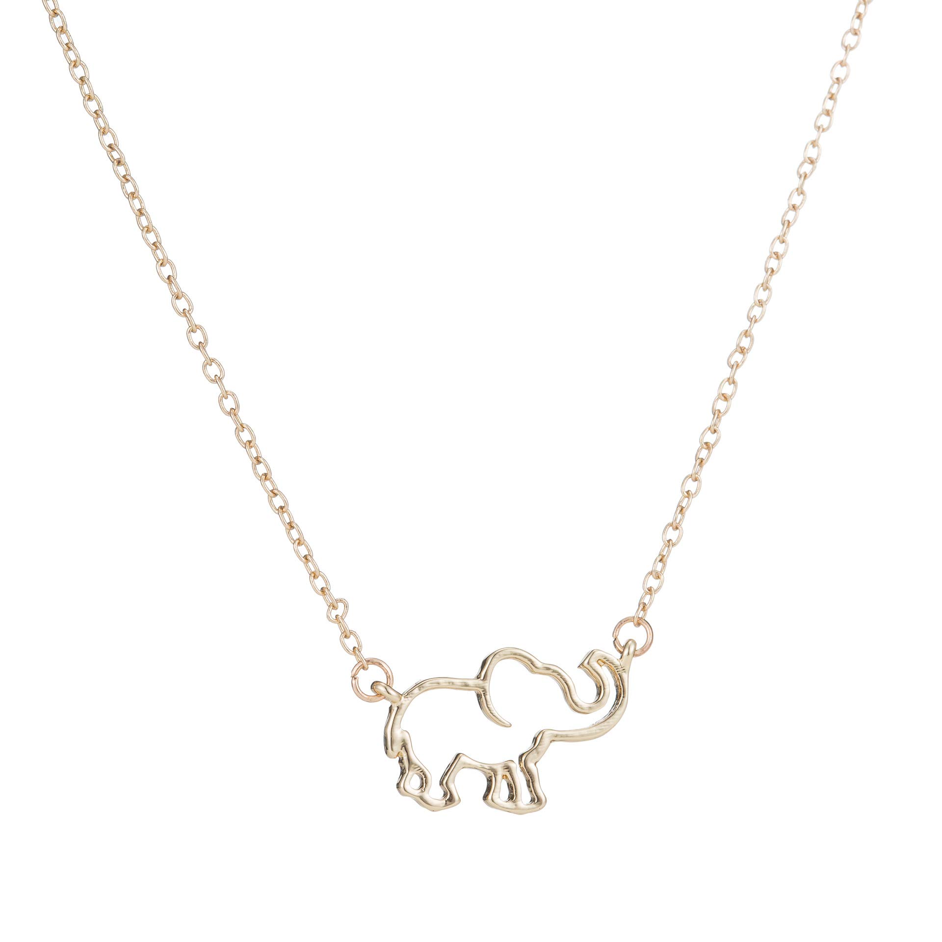 Collier éléphant creux sauvage pour femme bijou tendance minimaliste