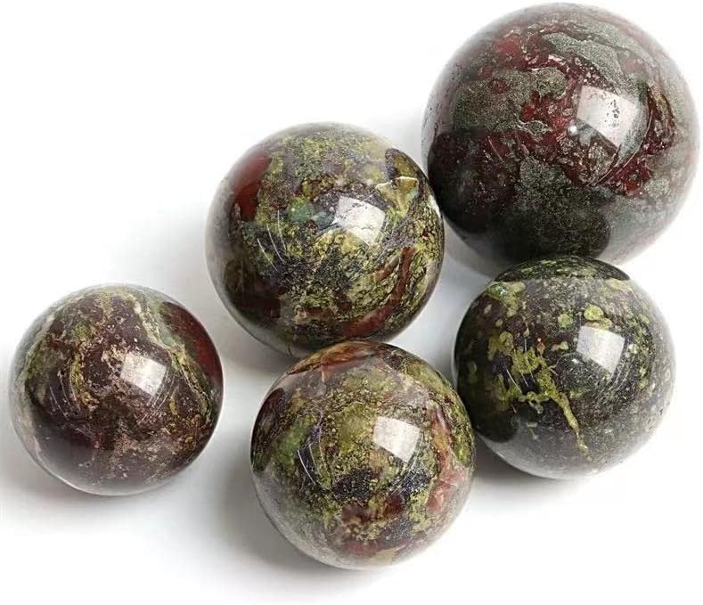Miniatura 6 de Esfera de cristal pulido natural con forma de dragón y piedra de sangre para decoración (1 unidad de 2.165 in-2.362 in)