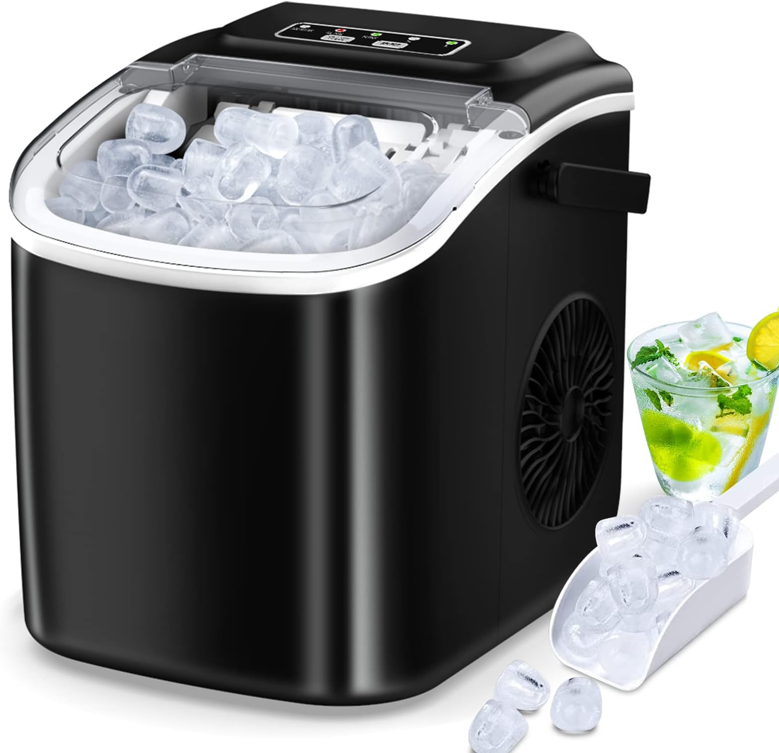 Countertop Ice Maker, Portable Ice Maker Machine with Carry Handle
