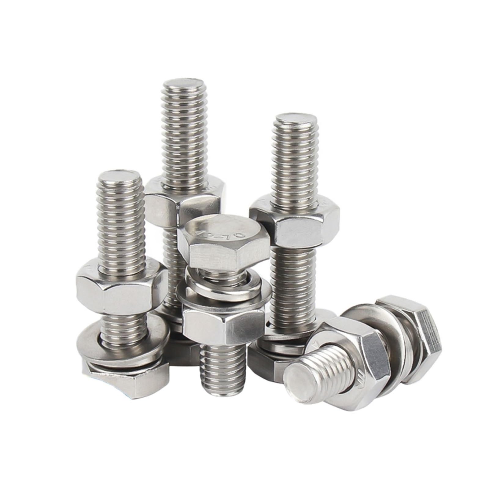 Lot De 6 Boulons Hexagonaux 3/4"-10 X 8" - Filetage Gros Pas, Acier Inox 304 Passivé - NEUF
