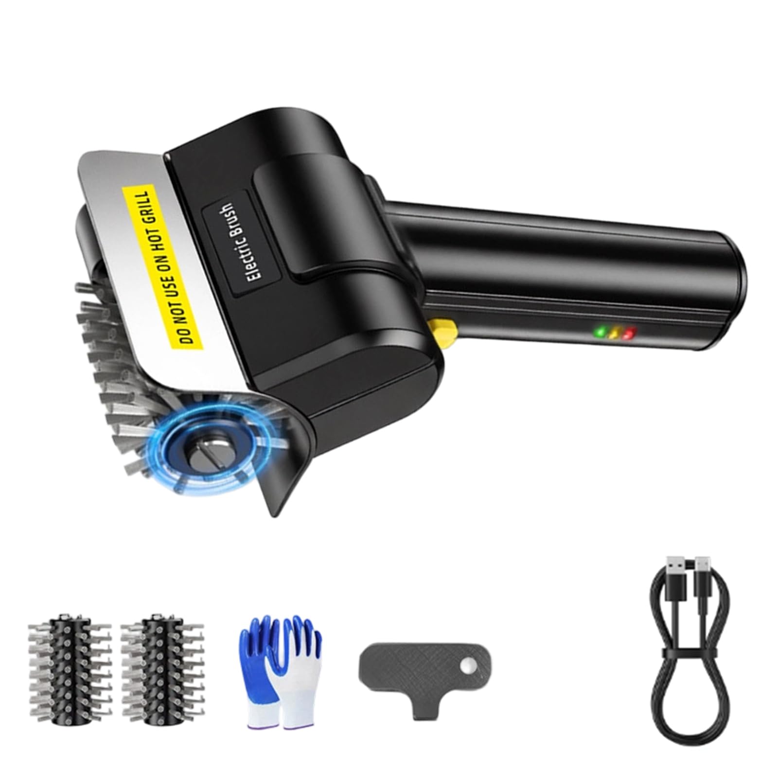 Ensemble de brosses de nettoyage rechargeables avec plaque grattoir pour barbecue et cuisine en plein air