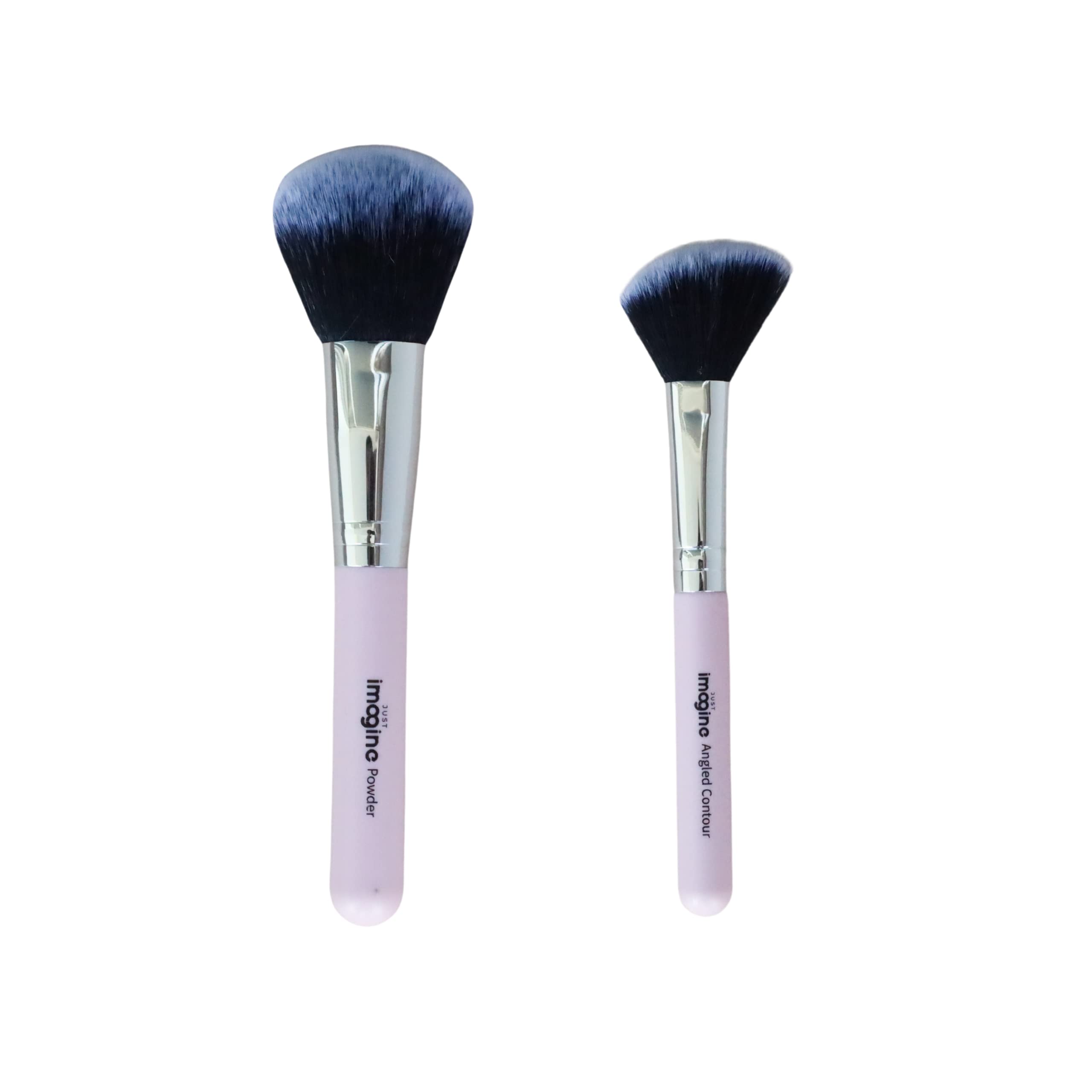 Just Imagine Premium Face Makeup Brush Set of 2 Pcs | Includes Angled Contour Brush and Powder Brush for Flawless Application