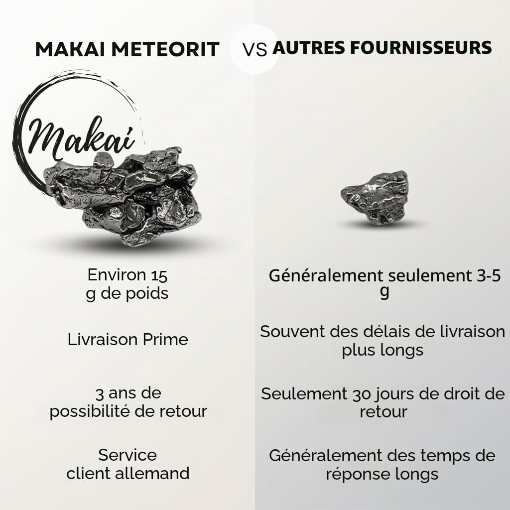 Makai Véritable météorite étoile filante avec certificat d'authenticité Boîte de carte cadeau personnalisée avec dédicace
