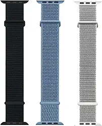 Kit 3 Pulseiras Esportiva de Nylon Estilo Loop Cores Vivas para Watch Series 7 8 9 e Ultra Ultra 2
