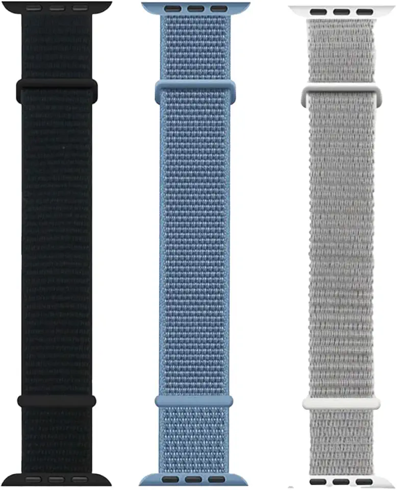 Kit 3 Pulseiras Esportiva de Nylon Estilo Loop Cores Vivas para Watch Series 7 8 9 e Ultra Ultra 2