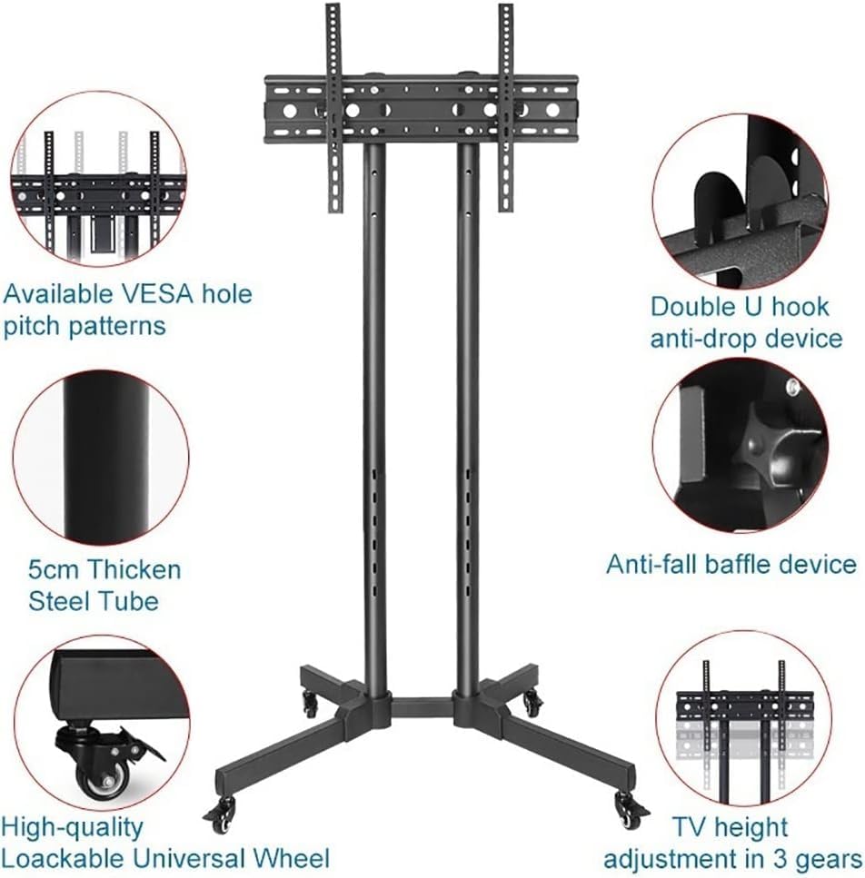 Soporte móvil para TV con ruedas ajustable en altura miniatura 2
