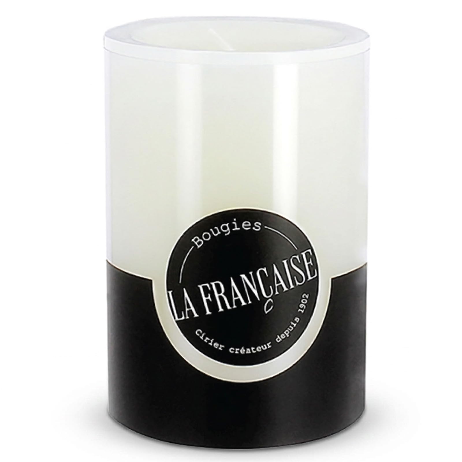 Bougies la Française Unscented Pillar Candle, White | Made in Tunisia, Unscented Pillar Candle, Unscented, Approx. 50-Hour Burn Time, White,