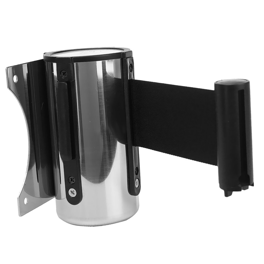 Poteau de guidage noir ruban rétractable 2m barrière de file d'attente 3m