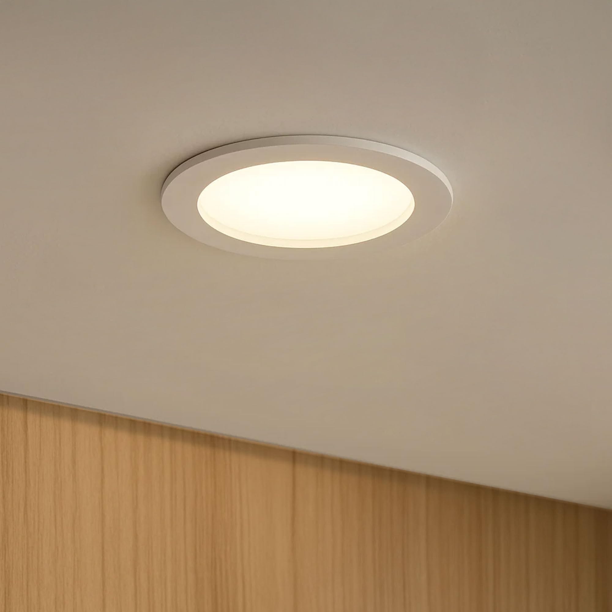 Maxkomfort 6er Set LED Panel 18W rund CCT ultraslim – Einbaustrahler 220x220mm, flach, Deckenleuchte, warmweiß/neutralweiß/kaltweiß schaltbar, Weiß, IP20-2601