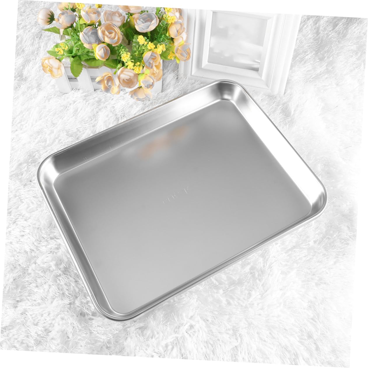 Gatuida Set 2 Pezzi Vassoi Medici in Acciaio Inossidabile, Vassoio per Strumenti Medici, Fondo Piatto, Sicuro e Versatile per Strutture Mediche