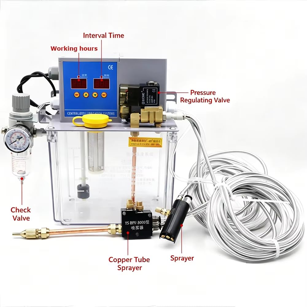 Dispositivo de Inyección de Aceite para Cilindro de Lubricación de Máquina de Roscado de 3 Litros, Microvolumen de Corte por Pulverización Automática