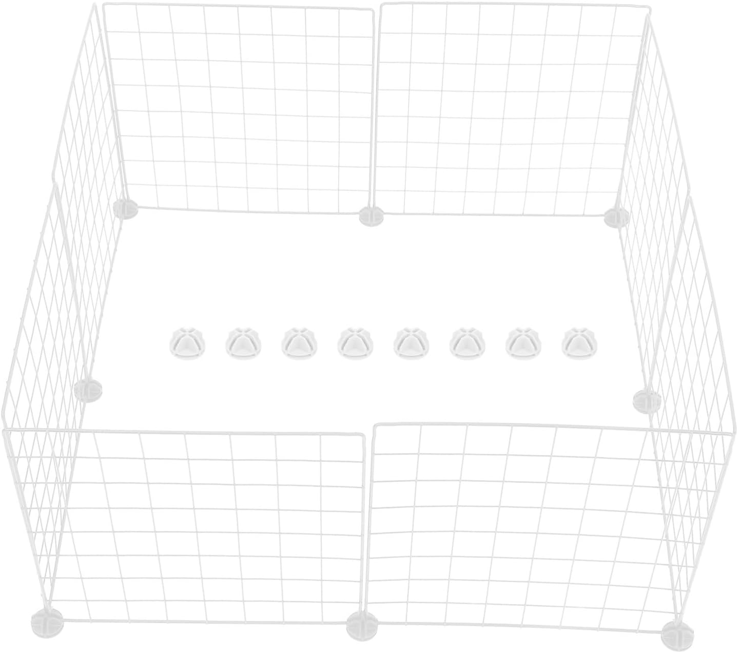 HANABASS 8pcs Small Animal Playpen Metal Wire Enclosure for Guinea Pigs Rabbits and Kittens Portable DIY Pet Fence Buckles for Indoor Outdoor