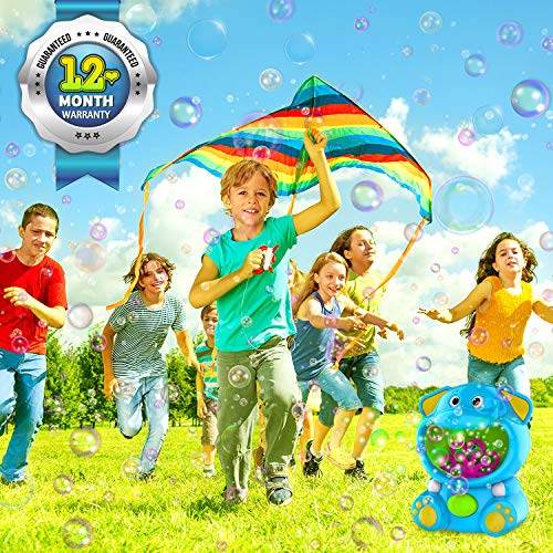 WisToyz Bubble Machine Elephant Bubble Blower Bubble Toys 500+ Bubbles Per Minute, Bubble Machine for Kids Toddler with Bubble Solution Indoor Outdoor Bubble Maker Easy to Use 2 AA Batteries Needed