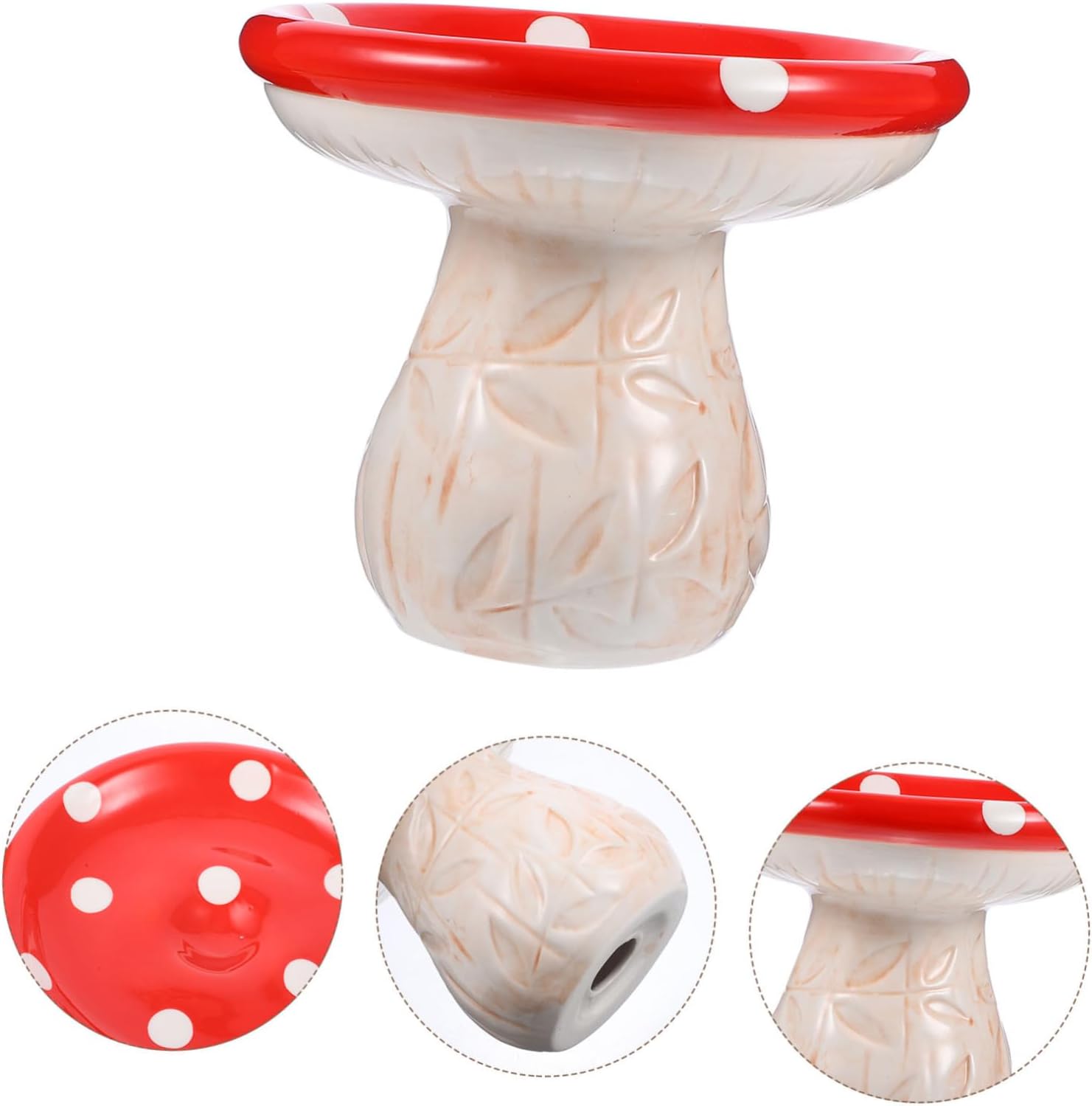 Mushroom Shaped Ceramic Jewelry Tray Elegant Holder Dish for Home Decor and Storage for Earrings and Trinkets