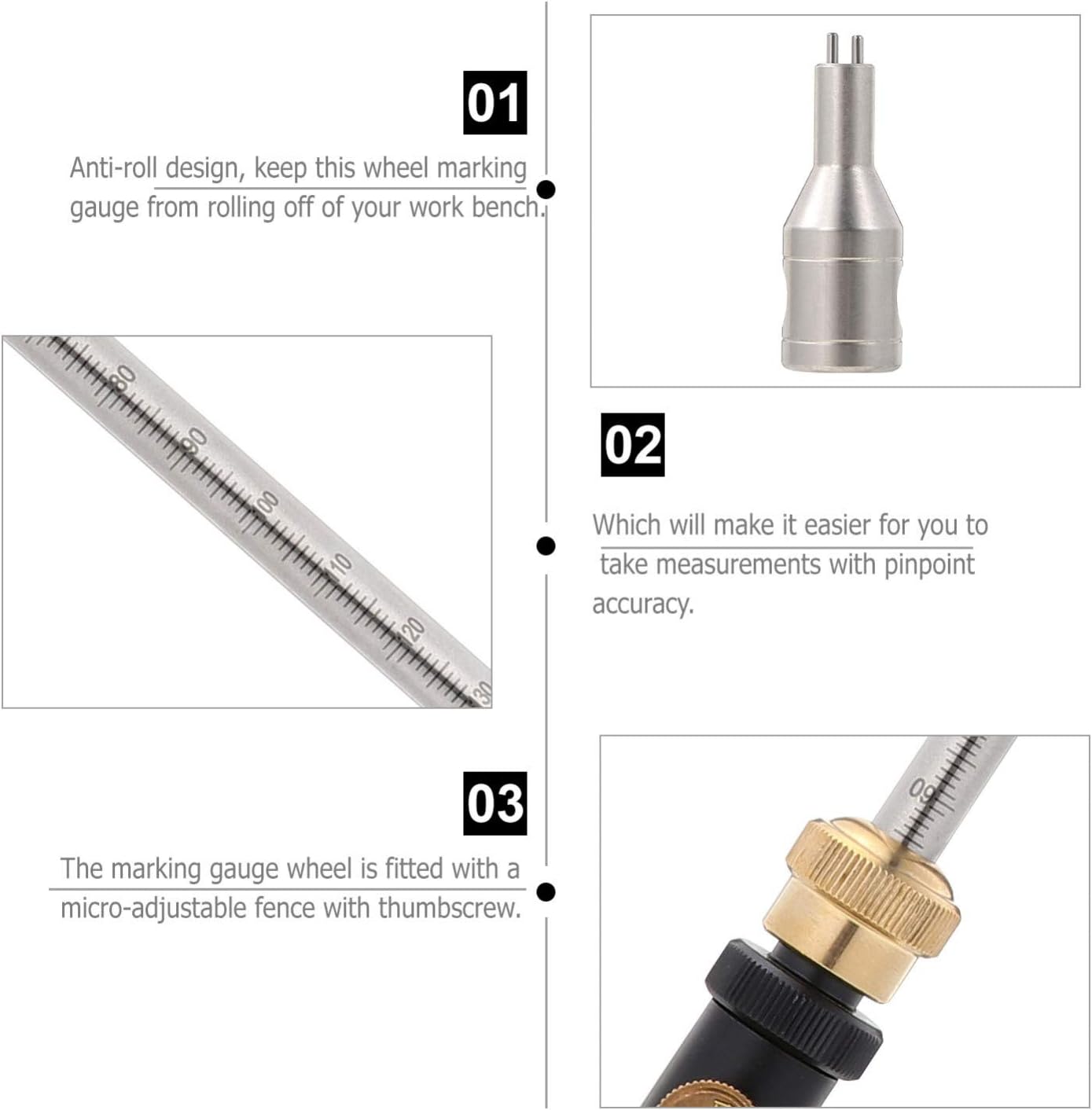 Woodworking Marking Gauge Stainless Mortise Gauge Dovetail Marker for Precise Measurements Easy Design Body Cutter for Carpentry Projects