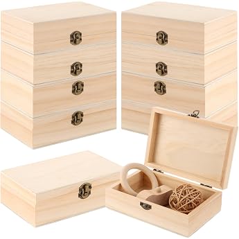 10 St ck Holzkiste mit Deckel Kleine 15x10x5cm Holzkiste Klein mit Deckel Holzbox mit Scharnieren und Schloss Kleine Holzkisten Schatzkiste Holz Schatztruhe Klein zum Bemalen Holztruhen