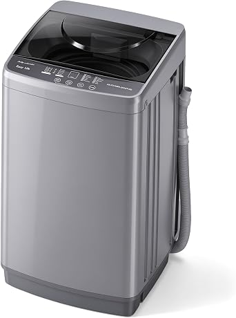 Portable Washing Machine, 1.06 Cu.Ft. Full-Automatic Laundry Machine with Child Safety Lock, 10 Wash Cycles & 3 Water Levels, 7.7 LBS Compact Washer for Apartment Dorm RV Camping, Grey
