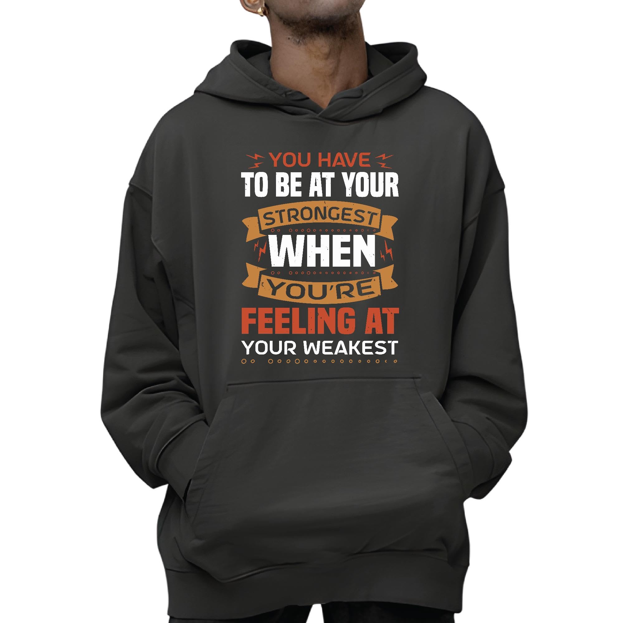 Motivational Gifts for Entrepreneurs to Stay Focused During Difficult Times Black and Muticolor Unisex Hoodie