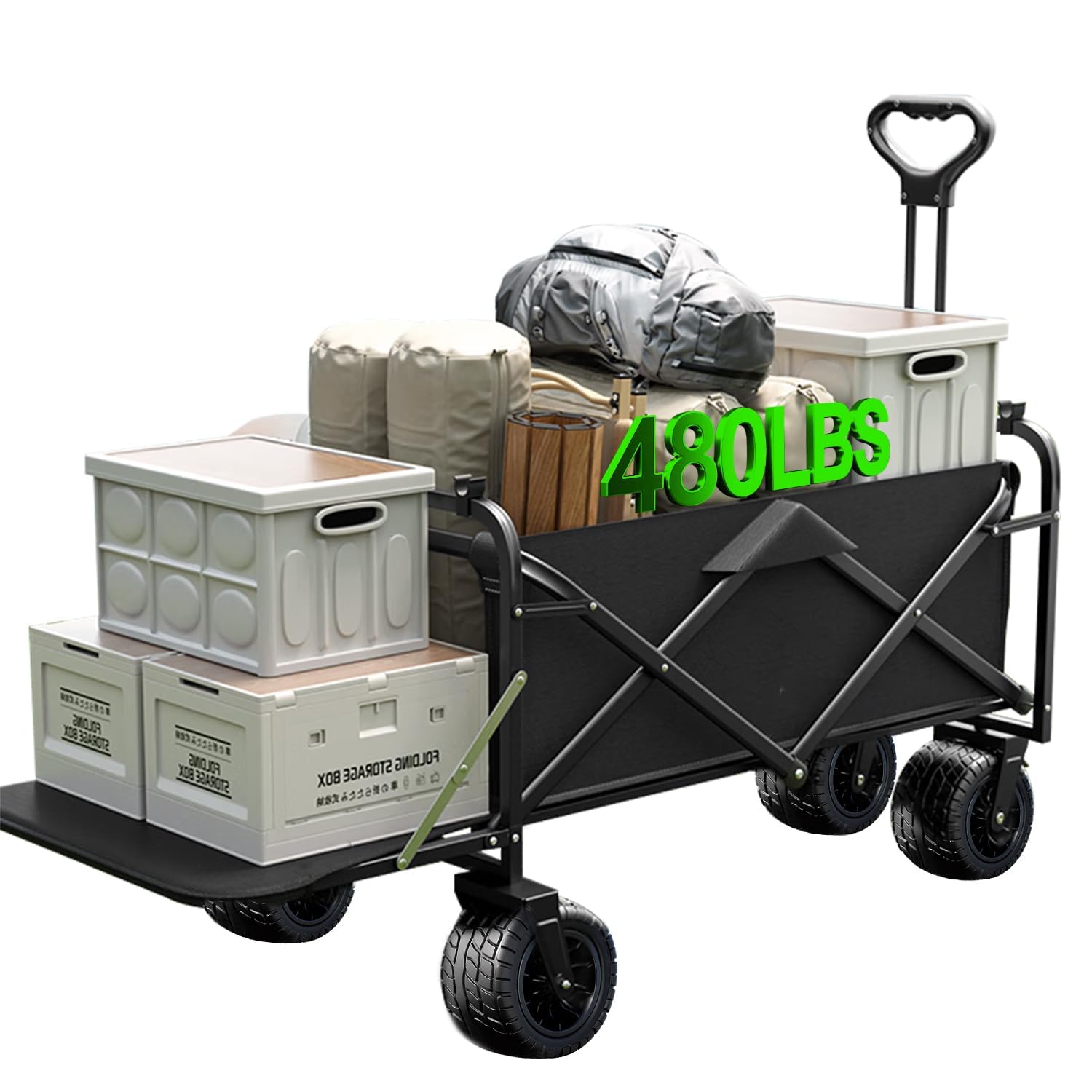 Amazon.com: Joxir Collapsible Wagon Cart Foldable with Tailgate