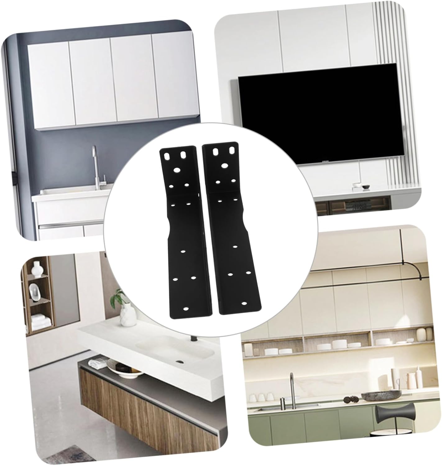 2pcs Wall Fixed Shelf Bracket Diy Triangle Shelf Bracket Holder Strong Support for Tv Countertop Sleek Easy Install