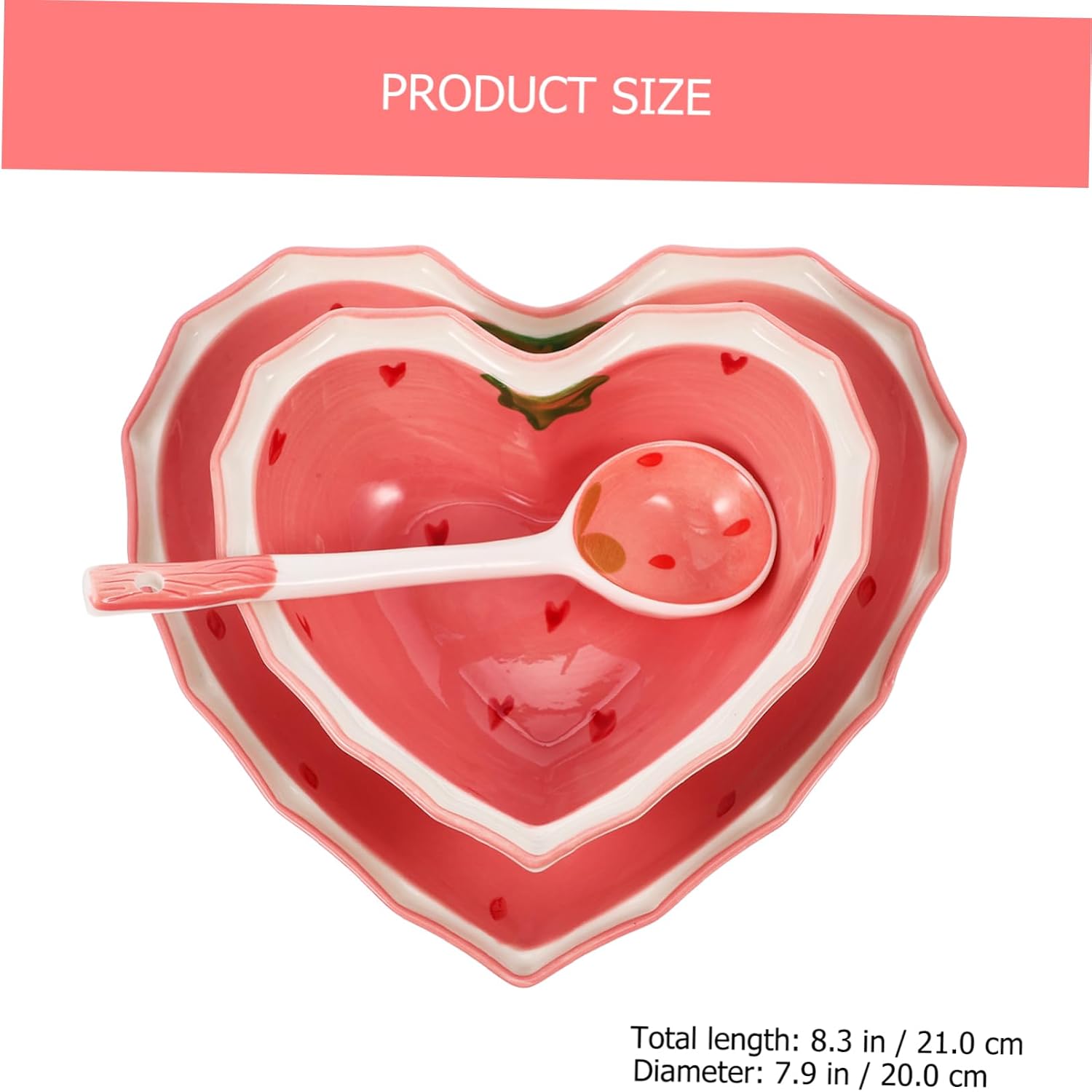 1Set Premium Strawberry Bowl Set Multi Function Salad Accessory with Decorative Spoon and Plate for Family Gatherings Parties and Events