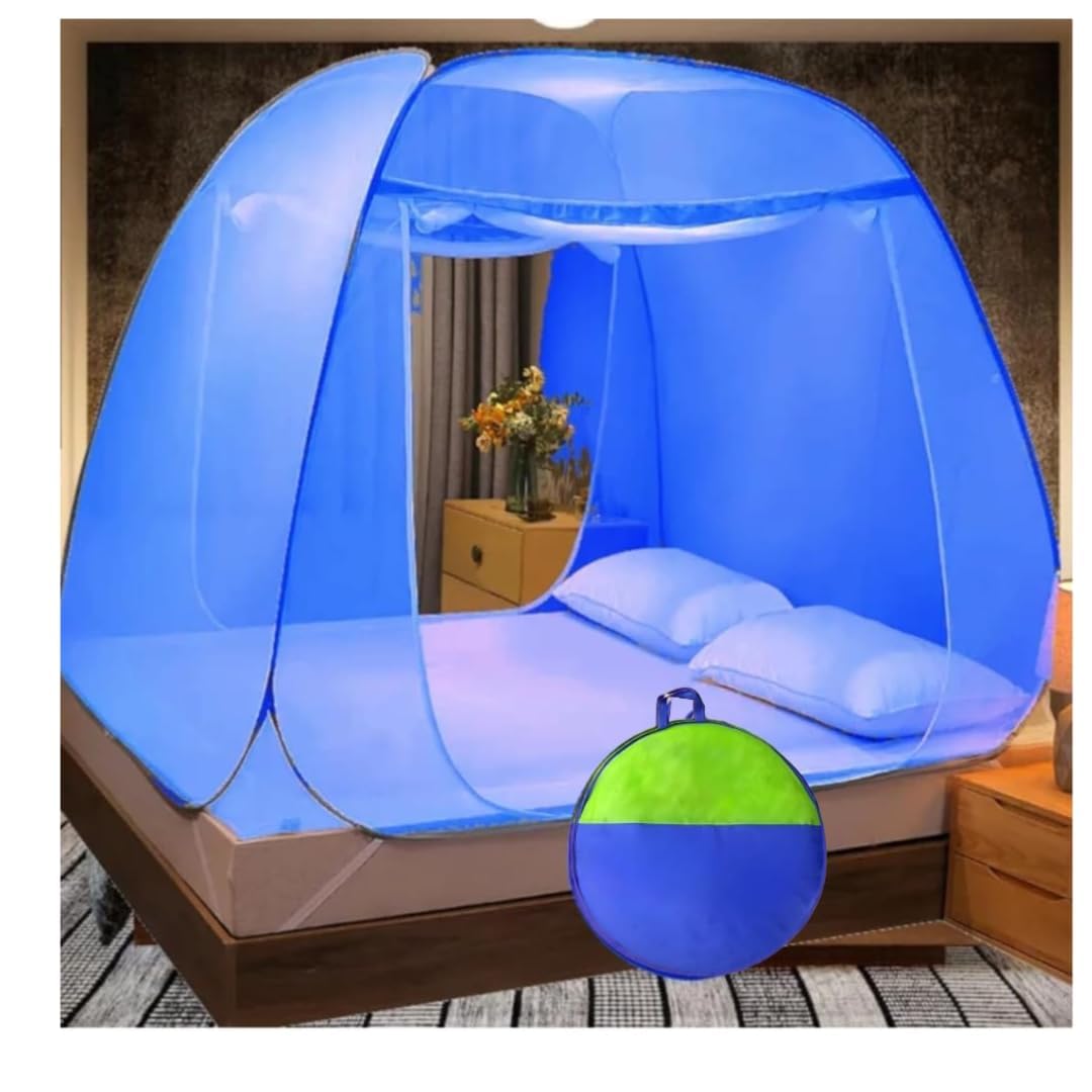 EROSION Polyester Adults Washable Mosquito Net Hanging Hook, Double Bed King Size, Blue (Premium Machardani) (B0DCBWC4MP) Amazon Price History, Amazon Price Tracker