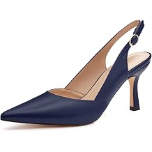 Womens Slingback Kitten Heels Closed Pointed Toe Backless Wedding Party Dress Pumps Shoes