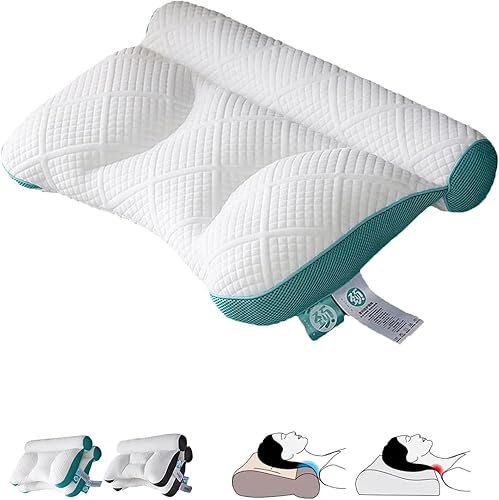 lfjfaecx Sumoze - Almohada ergonómica de plumón de ganso, almohada de espuma viscoelástica para cervical ergonómica, soporte cervical para mejorar