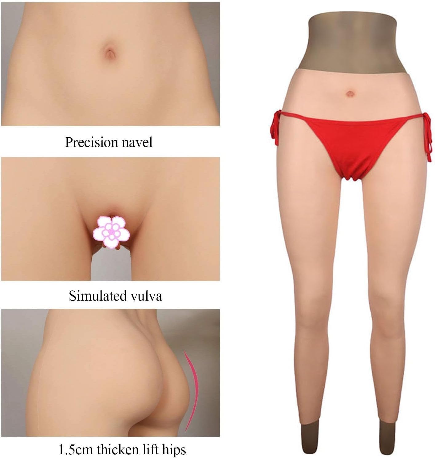 Silicone Fake Butt Pants Silicone Pants for Crossdressers Drag Queen Shaping Body Enhancer