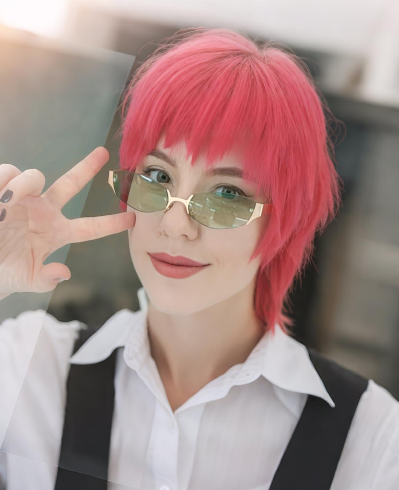 FEISEDY Retro Oval Sunglasses Women Men Y2K Fashion Designer Cosplay Glasses Party Accessories B2376