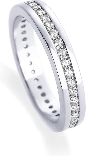 PAVOI Anillo de circonita cúbica apilable chapado en oro de 18 quilates Anillos de eternidad para mujer Anillo de pulgar, 18 quilates, oro,