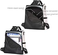 Vista 4 de Bolso de hombro tipo mochila de cuero para mujer, diseño grande y a la moda, para viajes