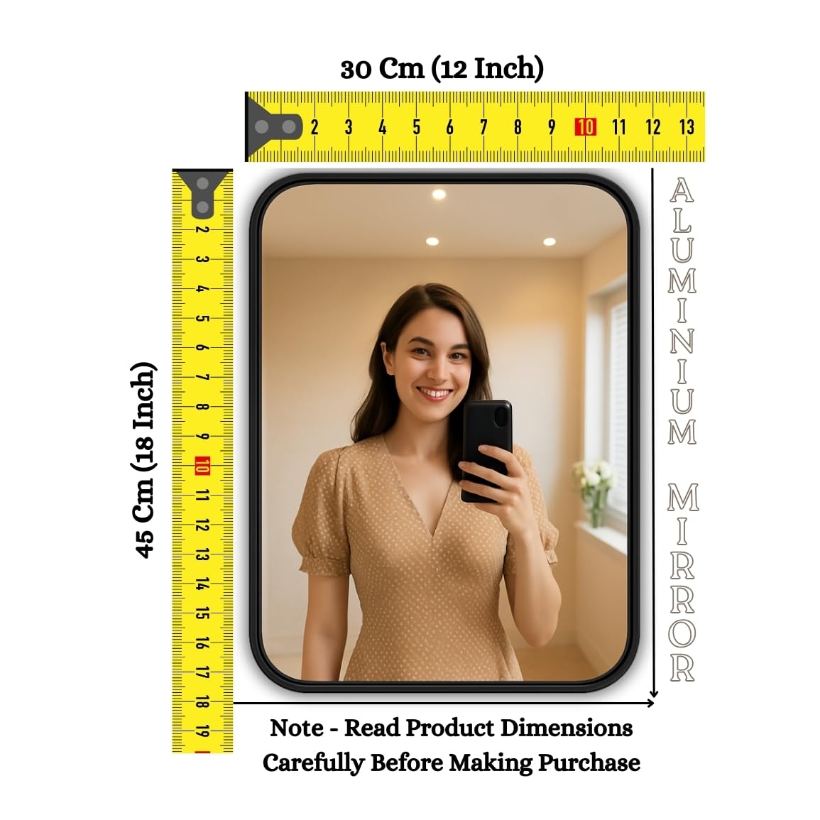 Metal Frame Mirror - 12x18 Inch Wall Mirror -4