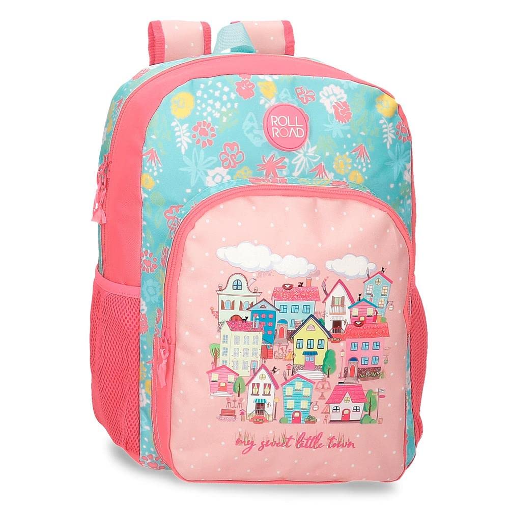 ROLL ROAD My little Town Mochila Escolar Adaptable a Carro Rosa 30x40x13 cms Poliéster 15,6L