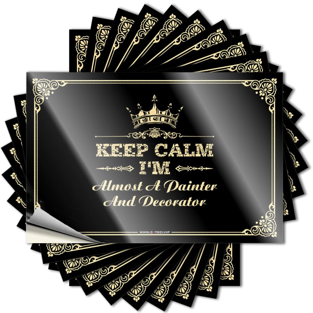 Tattoo Fluffy Mancave Stuff for Men Bottle Keep Calm I'm Almost A Painter and Decorator - No Residue Decals for Long(6X9CM)
