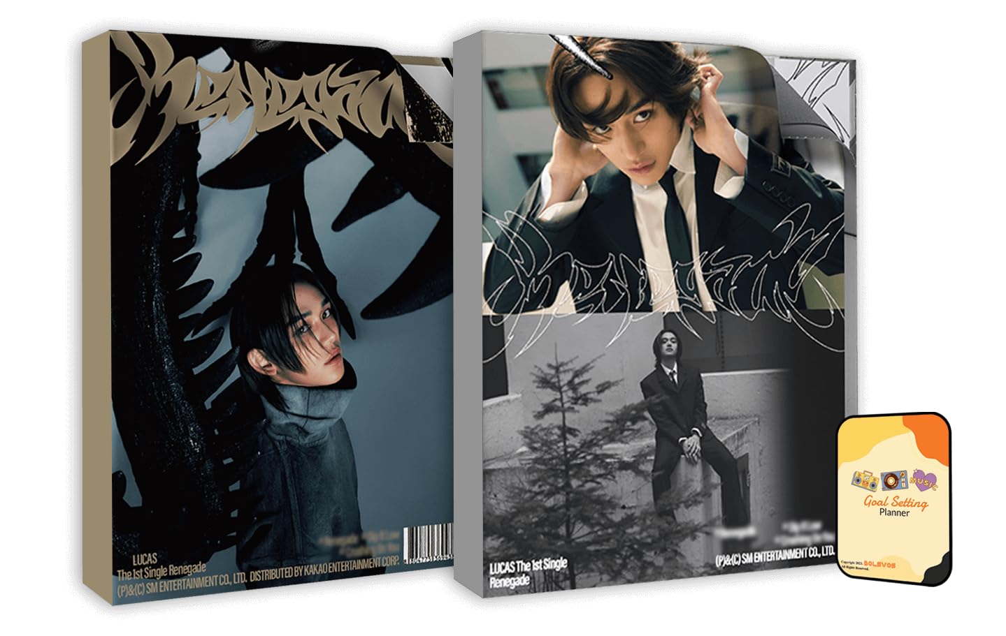 Renegade LUCAS Album [A ver + B ver (2types) FullSet Photobook Album ver]+Pre Order Benefits+BolsVos K-POP Inspired Freebies (1st Single Album)