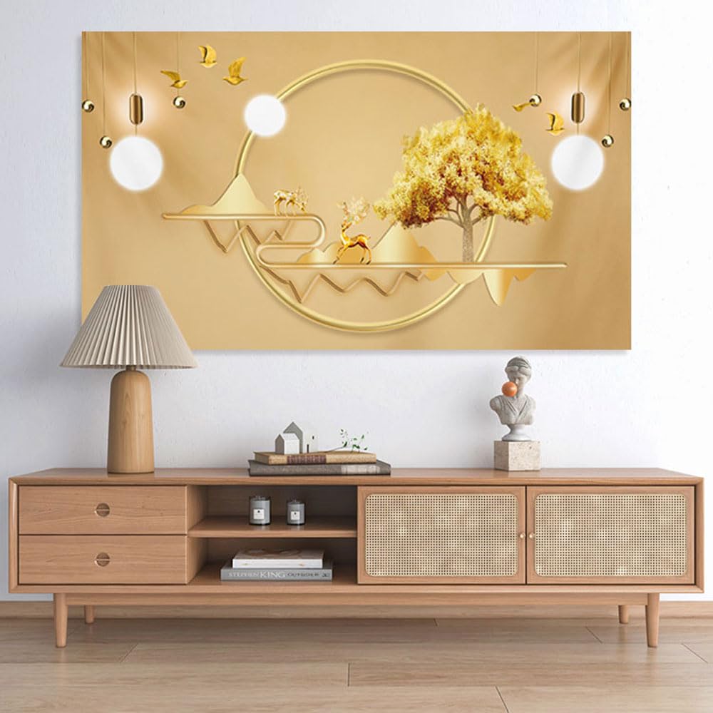 JANEMUA TV-Abdeckung Mit Löwenzahn-Muster - Stylischer Staubschutz Für Flachbildschirme