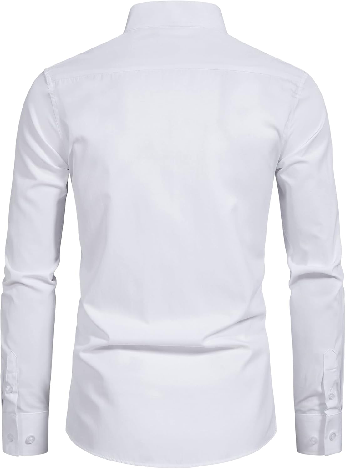 Men’s Banded Collar(Mandarin Collar) Long Sleeve Casual Solid Fancy Dress Shirts - Image 2