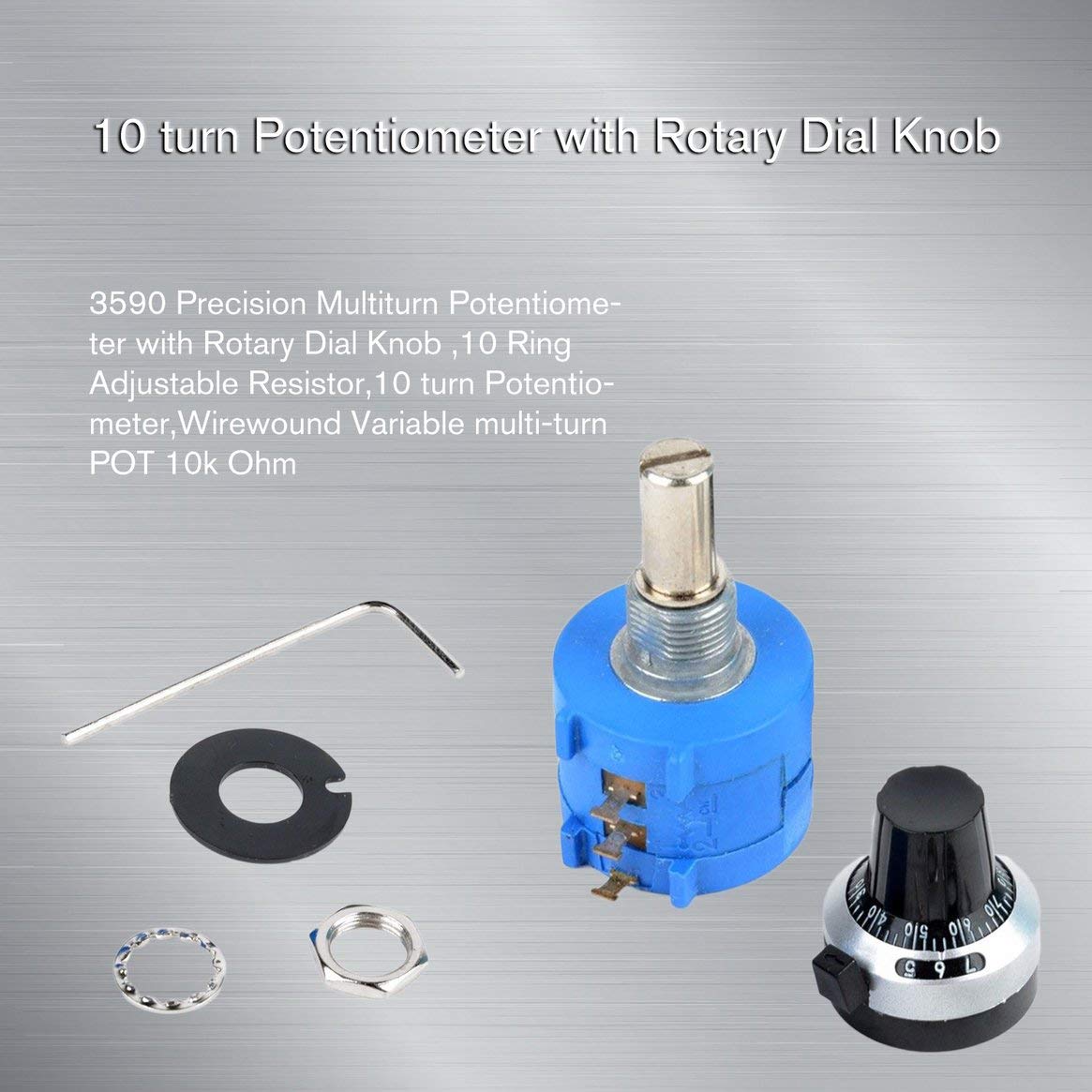 Potentiometer With Switch 10-Turn Rotary Potentiometer Variable Dial ...