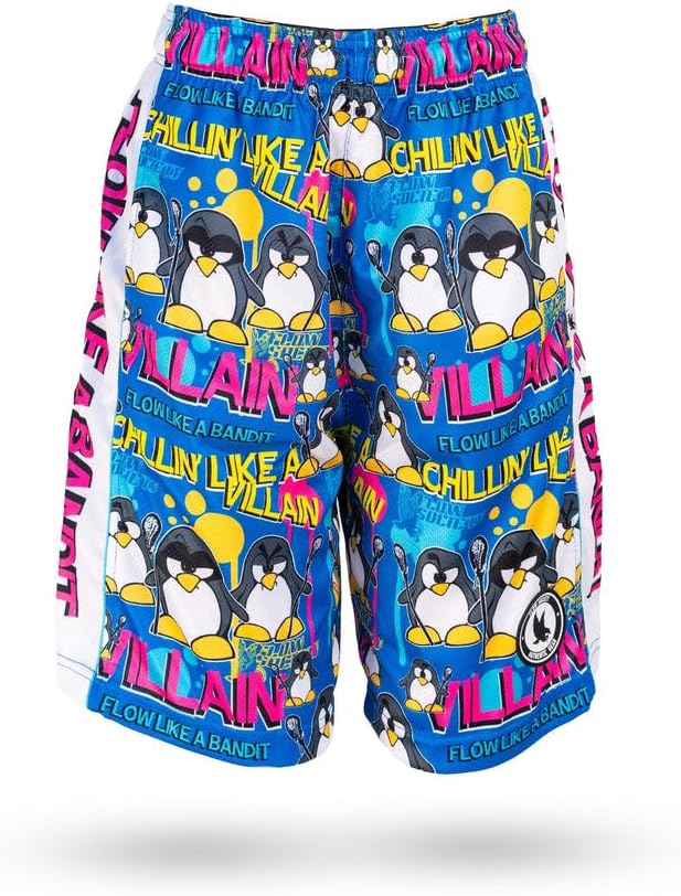 Flow Society Chillin Villain Attack Boys Shorts - Athletic - Basketball - Baseball - Hockey - Football - Lacrosse - Blue