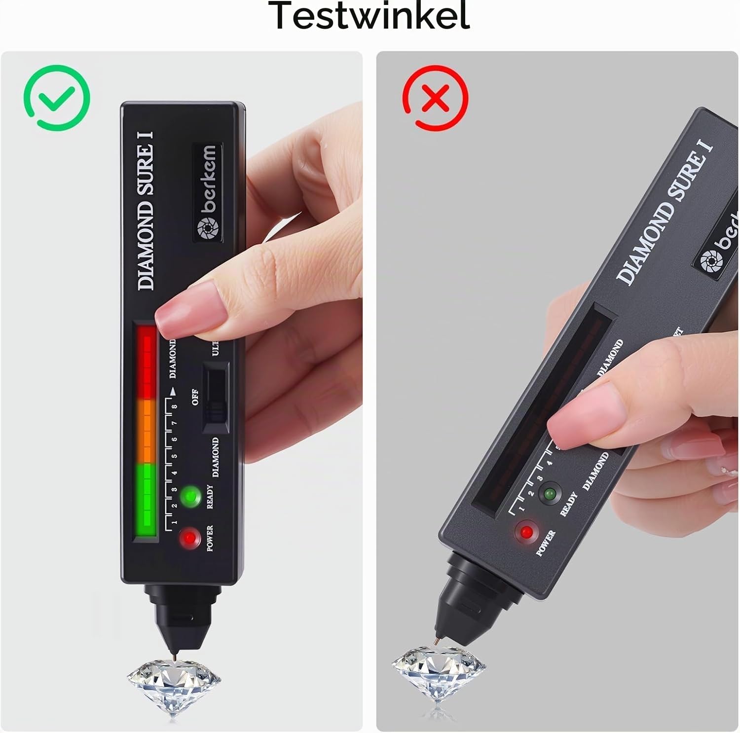 Professioneller Diamanttester mit 365 nm UV-Licht und Thermosensor, schnelle 0,5 s Erkennung, 200 g/0,01 g Mini-Schmuckwaage, Diamant-Selektor für Anfänger und Experten (nicht wiederaufladbar)