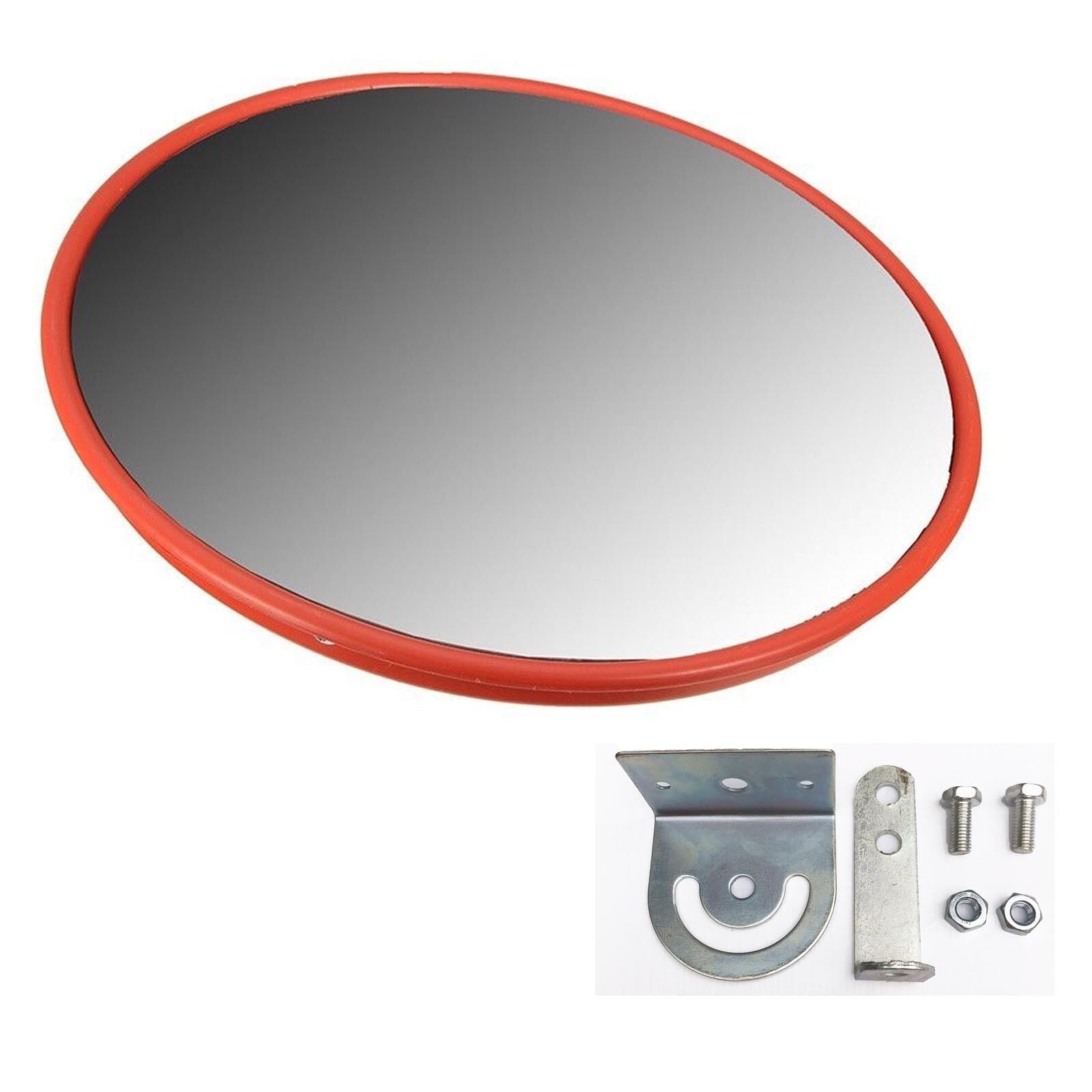Espejo convexo de tráfico flexible de 60 cm de diámetro, espejo de seguridad con barra de fijación ajustable, 130 grados